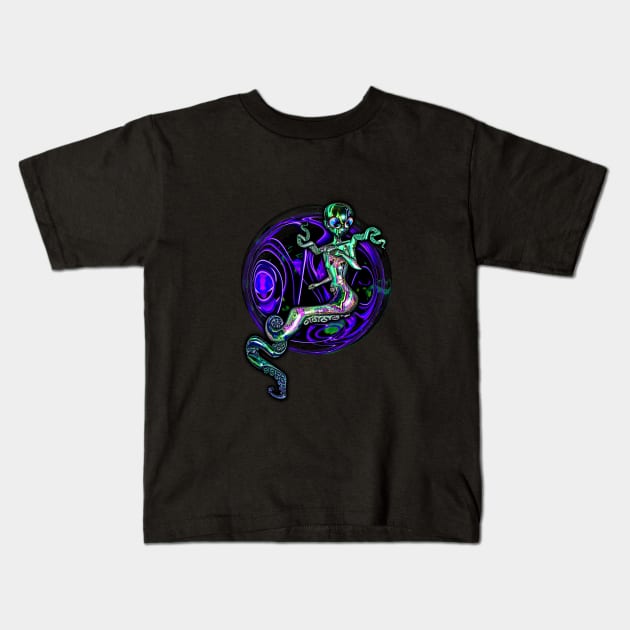 Tentacle girl 2 Kids T-Shirt by Pebbles Joy Designs